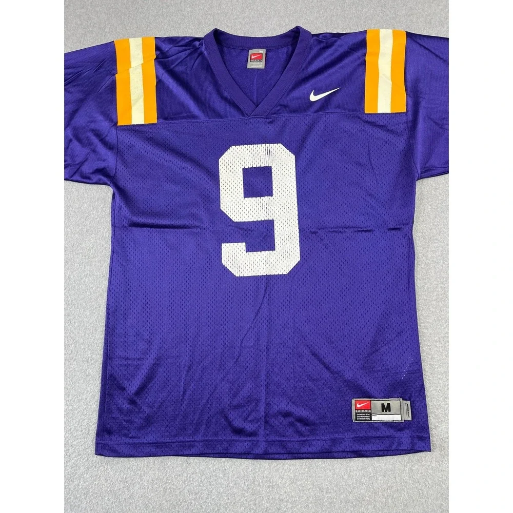 Vintage LSU Tigers Football Jersey Mens M Purple Mesh Y2K Nike Joe Burrow